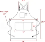 View 2: AFUN grey green 12 oz water-repellent apron, detail view 2