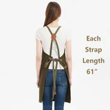 View 4: AFUN grey green 12 oz water-repellent apron, detail view 4