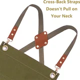 View 5: AFUN grey green 12 oz water-repellent apron, detail view 5