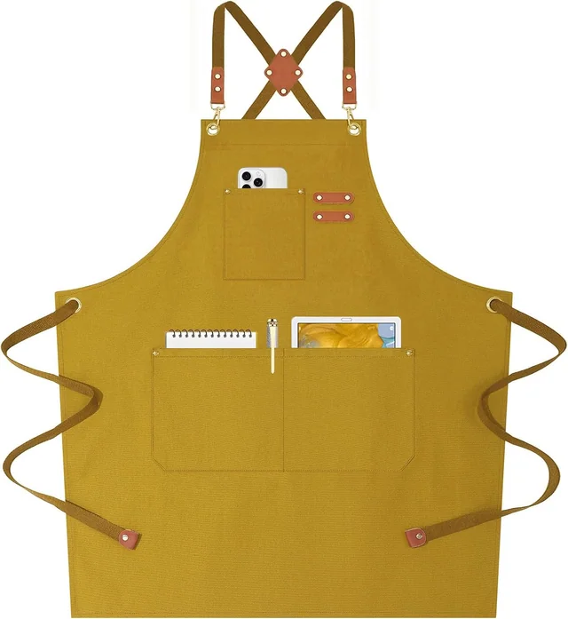 AFUN brown 12 oz water-repellent apron, front view
