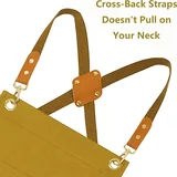 View 4: AFUN brown 12 oz water-repellent apron, detail view 4