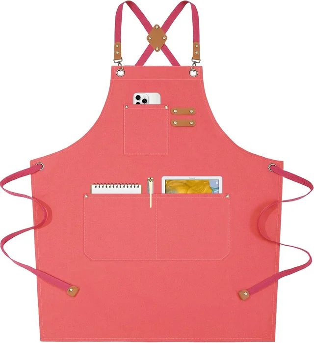 AFUN pink 12 oz water-repellent apron, front view