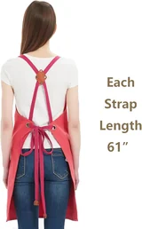 View 4: AFUN pink 12 oz water-repellent apron, detail view 4