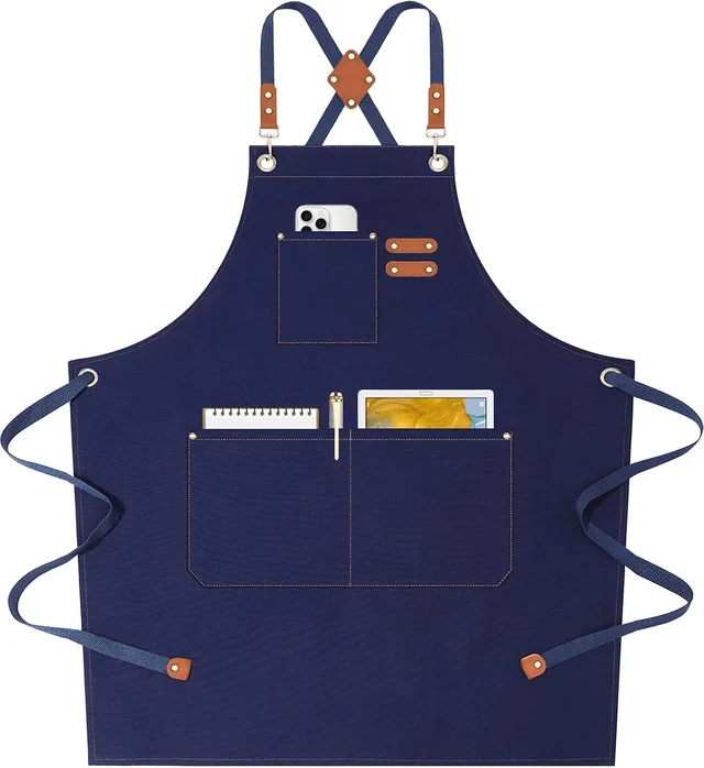 AFUN dark blue 12 oz water-repellent apron, front view