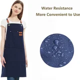 View 3: AFUN dark blue 12 oz water-repellent apron, detail view 3