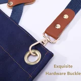 View 7: AFUN dark blue 12 oz water-repellent apron, detail view 7