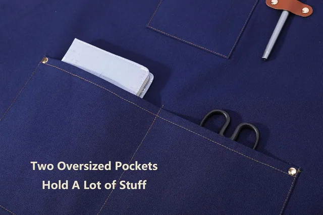 AFUN dark blue 12 oz water-repellent apron, detail view 9