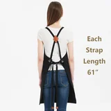View 4: AFUN black 12 oz water-repellent apron, detail view 4