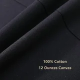 View 5: AFUN black 12 oz water-repellent apron, detail view 5