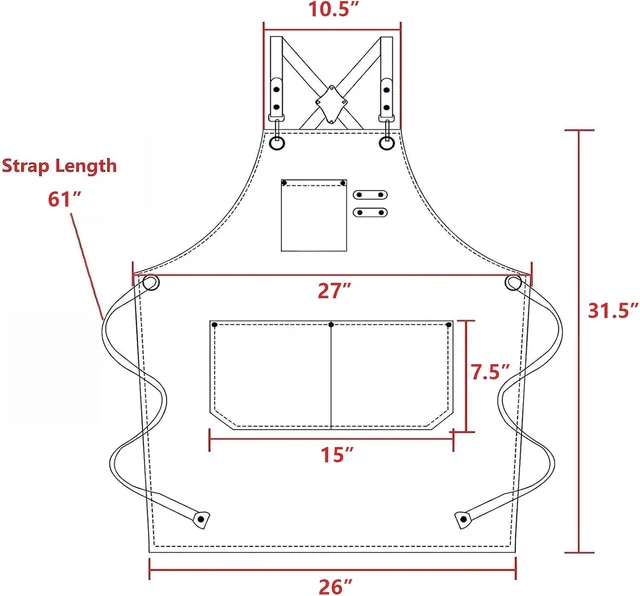 AFUN grey 16 oz canvas apron, detail view 3