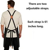 View 3: AFUN black 16 oz canvas apron, detail view 3