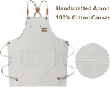 View 5: AFUN beige 16 oz canvas apron, detail view 5