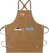 View 1: AFUN brown 16 oz canvas apron, front view