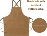 View 5: AFUN brown 16 oz canvas apron, detail view 5