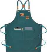View 1: AFUN dark green 16 oz canvas apron, front view