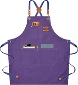 View 1: AFUN purple 16 oz canvas apron, front view