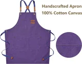 View 5: AFUN purple 16 oz canvas apron, detail view 5