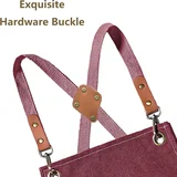 View 3: AFUN dark red 16 oz canvas apron, detail view 3
