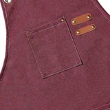 View 4: AFUN dark red 16 oz canvas apron, detail view 4