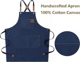 View 5: AFUN dark blue 16 oz canvas apron, detail view 5