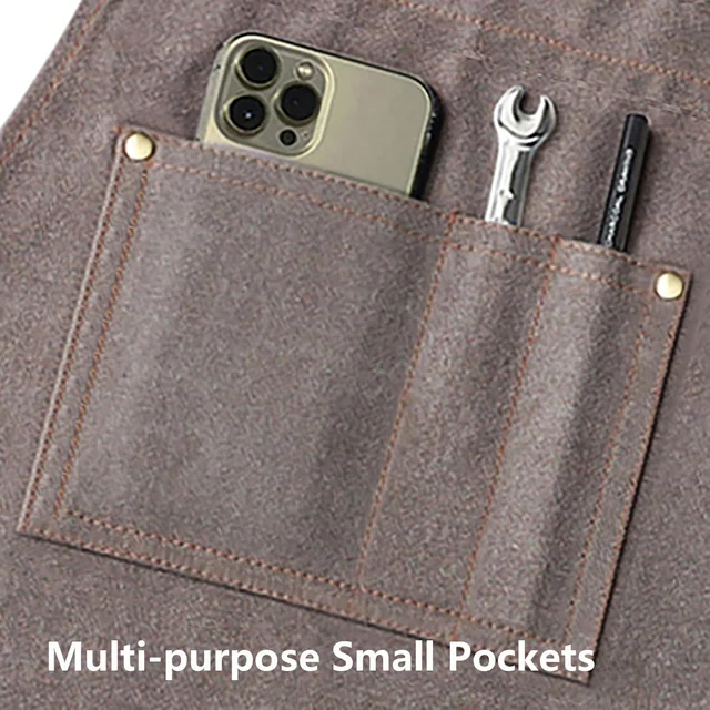 AFUN grey canvas tool apron, detail view 4
