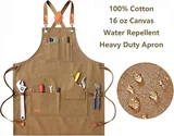 View 2: AFUN brown canvas tool apron, detail view 2