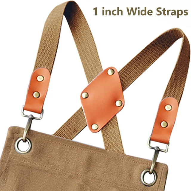 AFUN brown canvas tool apron, detail view 3