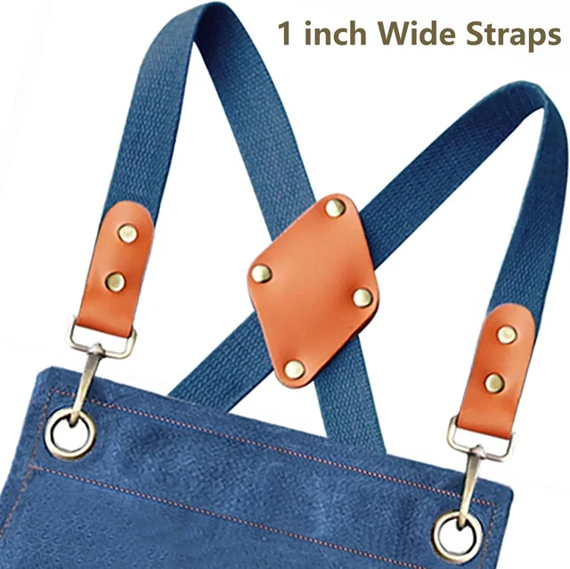 AFUN dark blue canvas tool apron, detail view 3