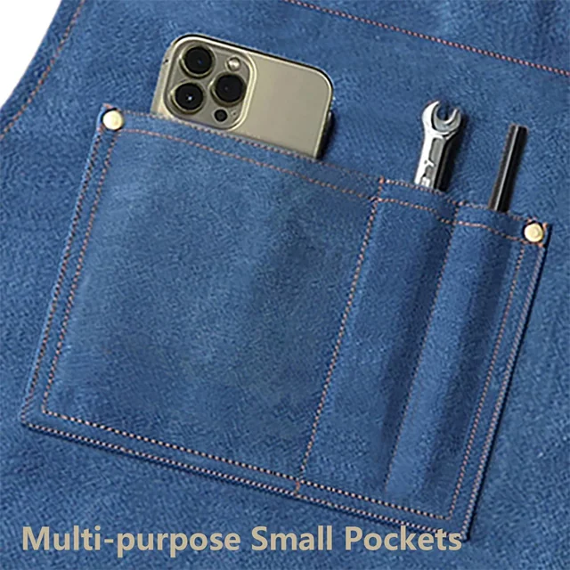 AFUN dark blue canvas tool apron, detail view 4