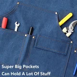 View 5: AFUN dark blue canvas tool apron, detail view 5
