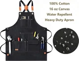View 2: AFUN black canvas tool apron, detail view 2