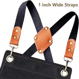 View 3: AFUN black canvas tool apron, detail view 3
