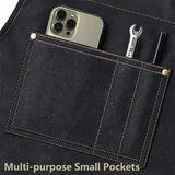 View 4: AFUN black canvas tool apron, detail view 4