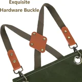 View 3: AFUN army green 16 oz canvas apron, detail view 3
