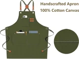 View 5: AFUN army green 16 oz canvas apron, detail view 5
